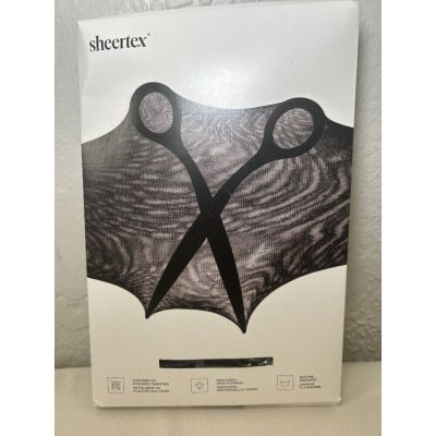 Sheertex Modern Diamond Sheer Rip Resist Tights Black Noir NEW Size XL